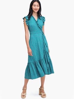 NWOT Kate spade pool side dot ruffle wrap dress